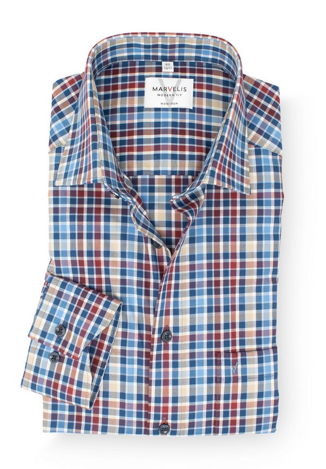 MARVELIS Businesshemd Modern Fit normale, leicht taillierte Schnittführung MARVELIS Businesshemd Modern Fit normale, leicht taillierte Schnittführung von MARVELIS