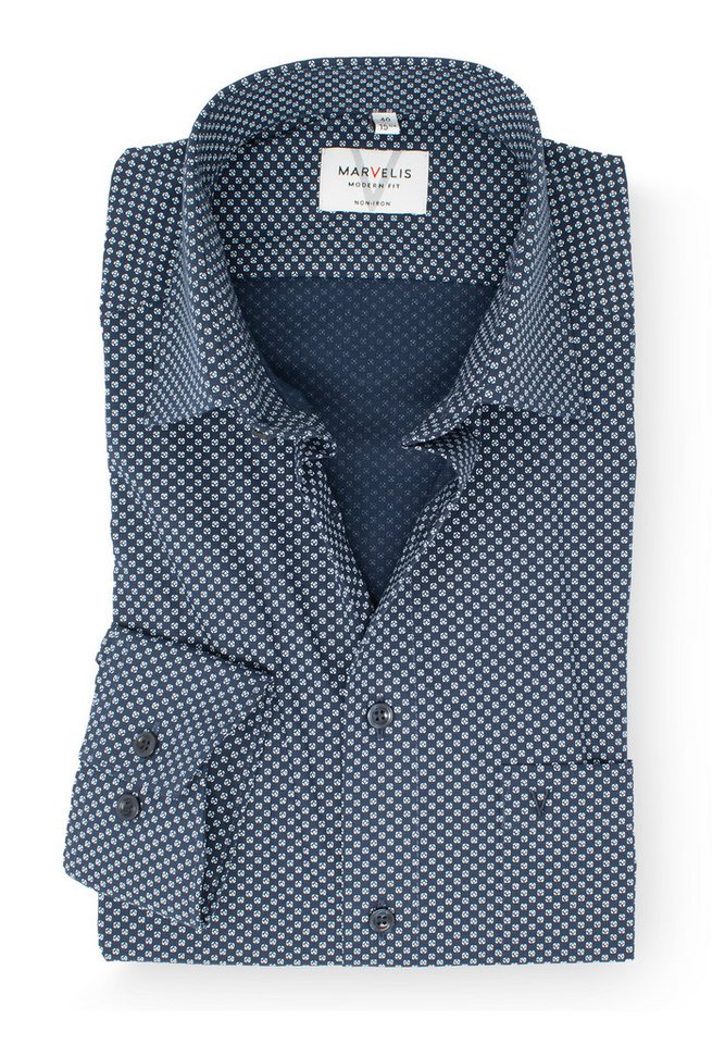 MARVELIS Businesshemd Modern Fit normale, leicht taillierte Schnittführung von MARVELIS