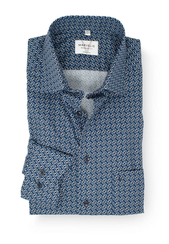 MARVELIS Businesshemd Modern Fit normale, leicht taillierte Schnittführung MARVELIS Businesshemd Modern Fit normale, leicht taillierte Schnittführung von MARVELIS