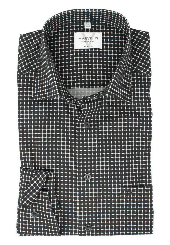 MARVELIS Businesshemd MODERN FIT - Businesshemd normale, leicht taillierte Schnittführung von MARVELIS