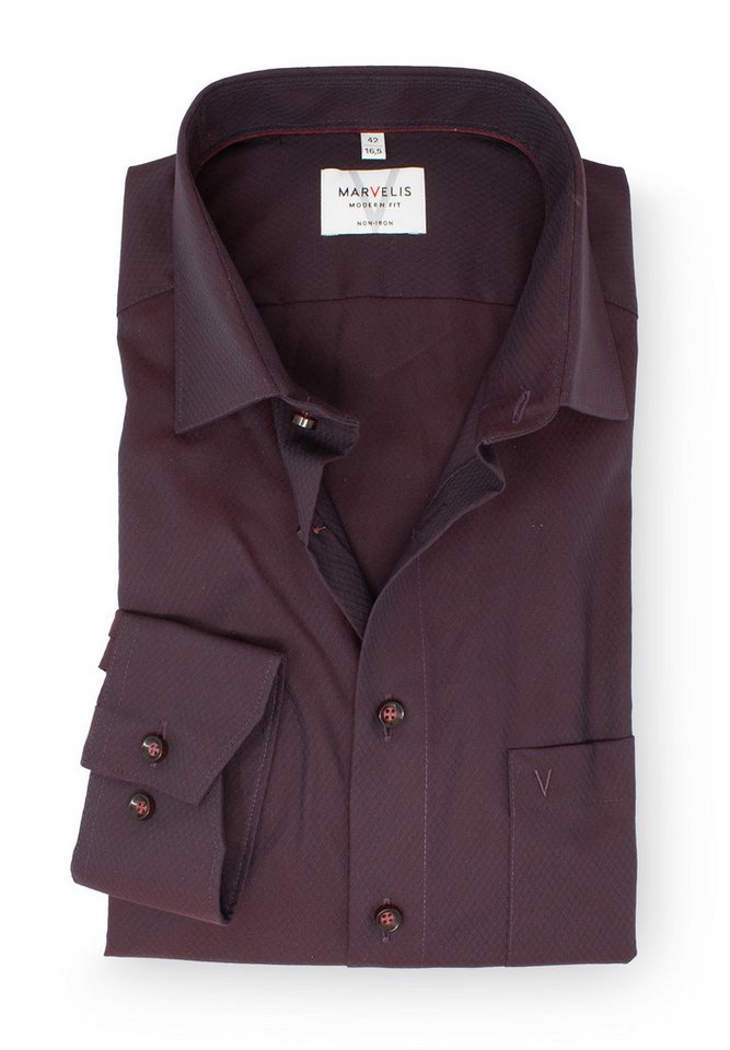 MARVELIS Businesshemd Modern Fit normale, leicht taillierte Schnittführung von MARVELIS