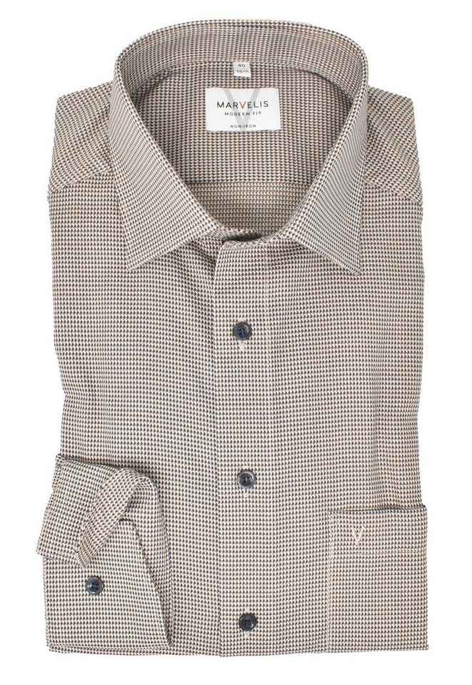 MARVELIS Businesshemd MODERN FIT - Businesshemd normale, leicht taillierte Schnittführung von MARVELIS