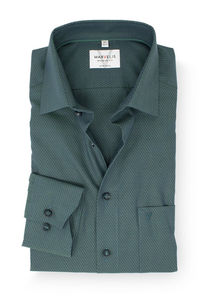 MARVELIS Businesshemd Modern Fit normale, leicht taillierte Schnittführung von MARVELIS