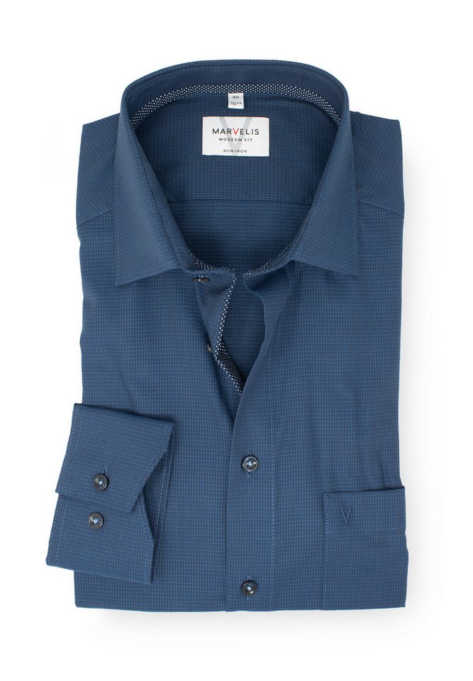 MARVELIS Businesshemd Modern Fit normale, leicht taillierte Schnittführung von MARVELIS