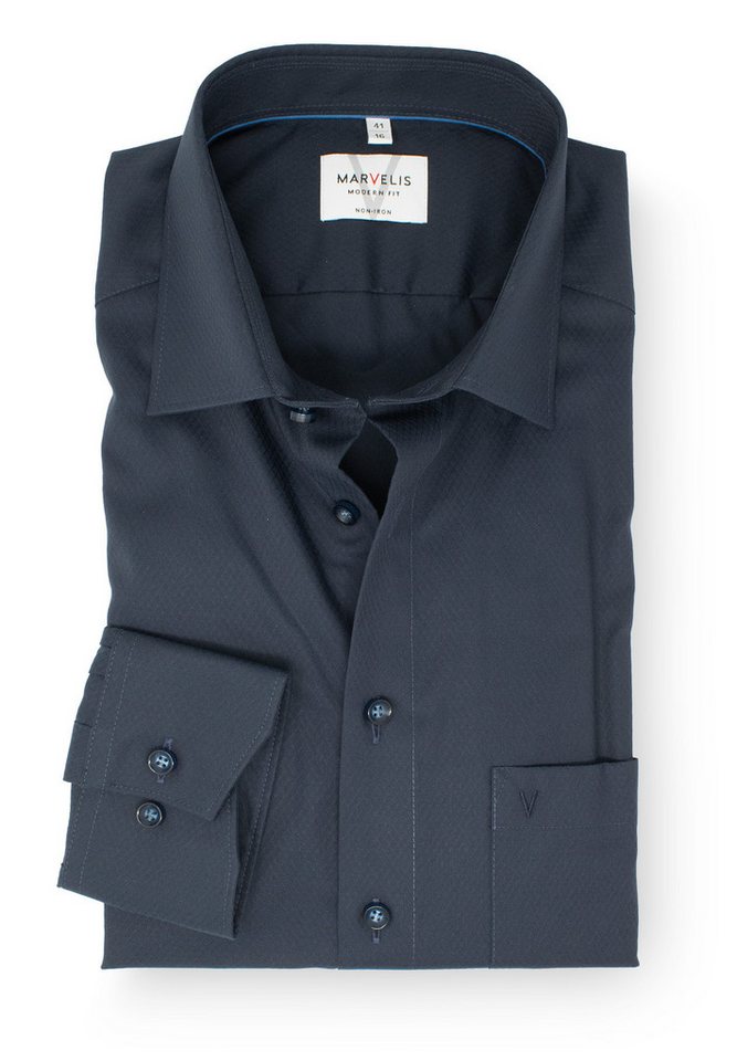 MARVELIS Businesshemd Modern Fit normale, leicht taillierte Schnittführung von MARVELIS