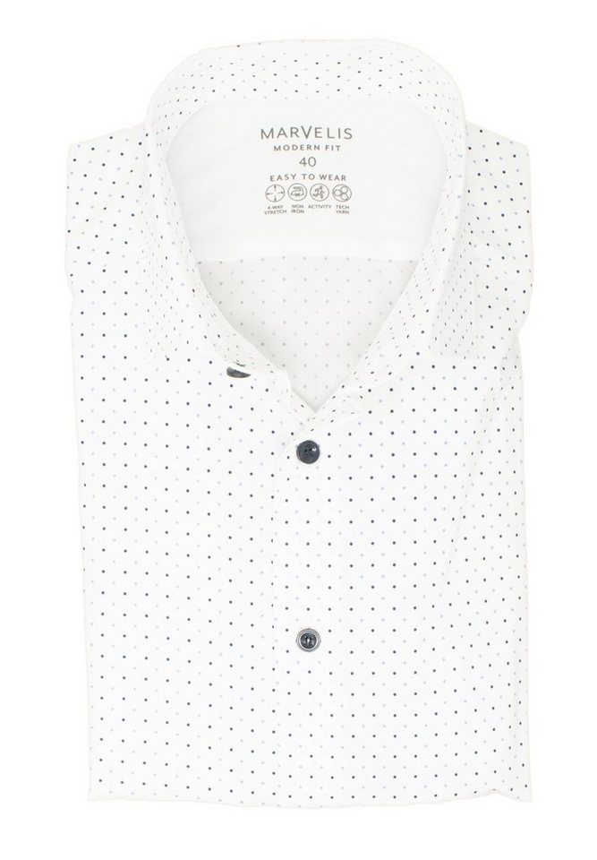 MARVELIS Businesshemd MODERN FIT - Easy To Wear Hemd normale, leicht taillierte Schnittführung von MARVELIS