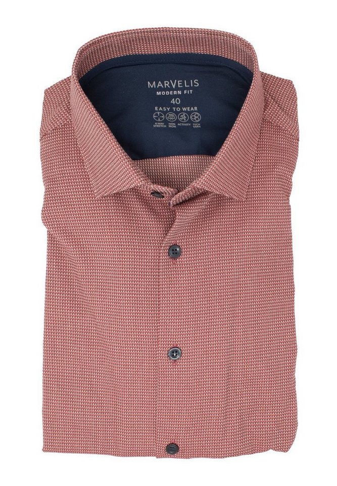 MARVELIS Businesshemd MODERN FIT - Easy To Wear Hemd normale, leicht taillierte Schnittführung von MARVELIS