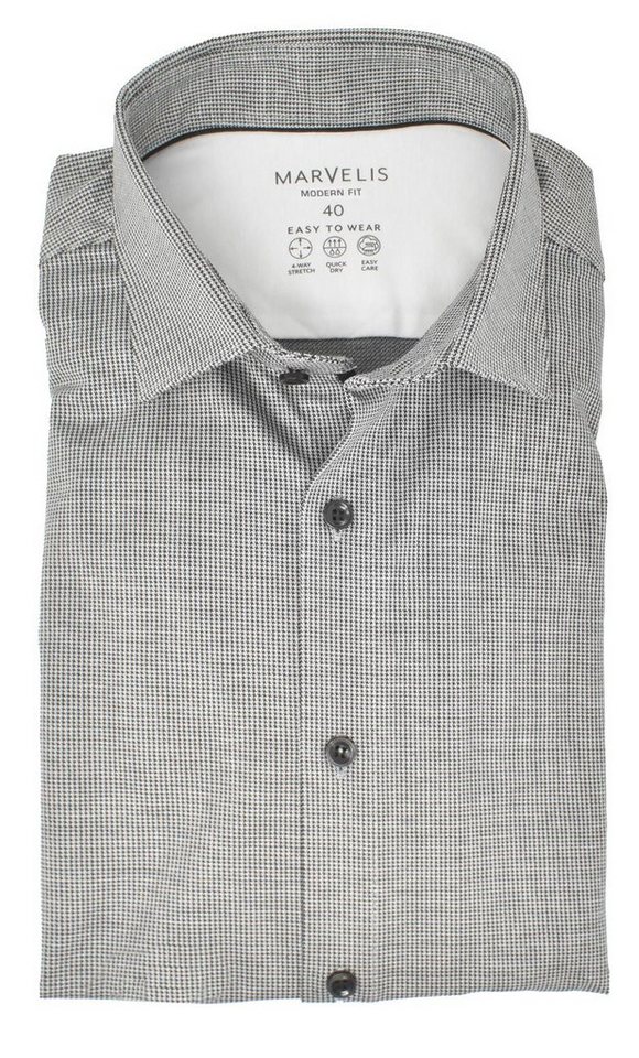 MARVELIS Businesshemd MODERN FIT - Easy To Wear Hemd normale, leicht taillierte Schnittführung von MARVELIS