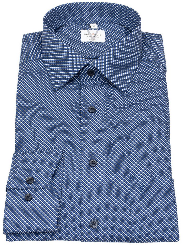 MARVELIS Businesshemd Modern Fit leicht tailliert bügelfrei Kentkragen MARVELIS Businesshemd Modern Fit leicht tailliert bügelfrei Kentkragen von MARVELIS