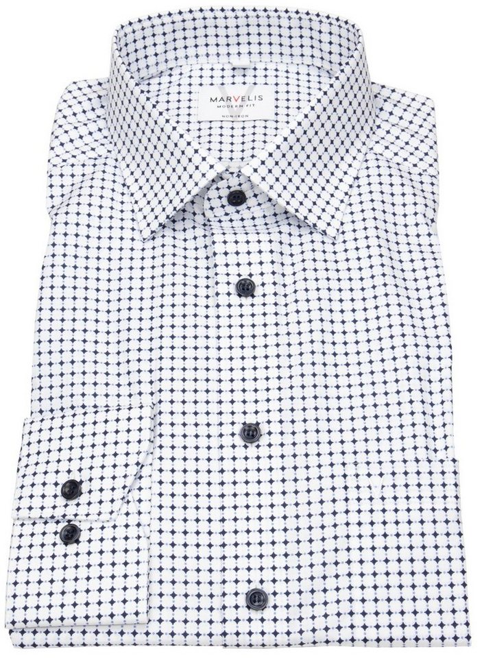 MARVELIS Businesshemd Modern Fit leicht tailliert bügelfrei Kentkragen MARVELIS Businesshemd Modern Fit leicht tailliert bügelfrei Kentkragen von MARVELIS