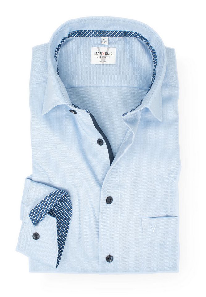 MARVELIS Businesshemd Modern Fit normale, leicht taillierte Schnittführung von MARVELIS