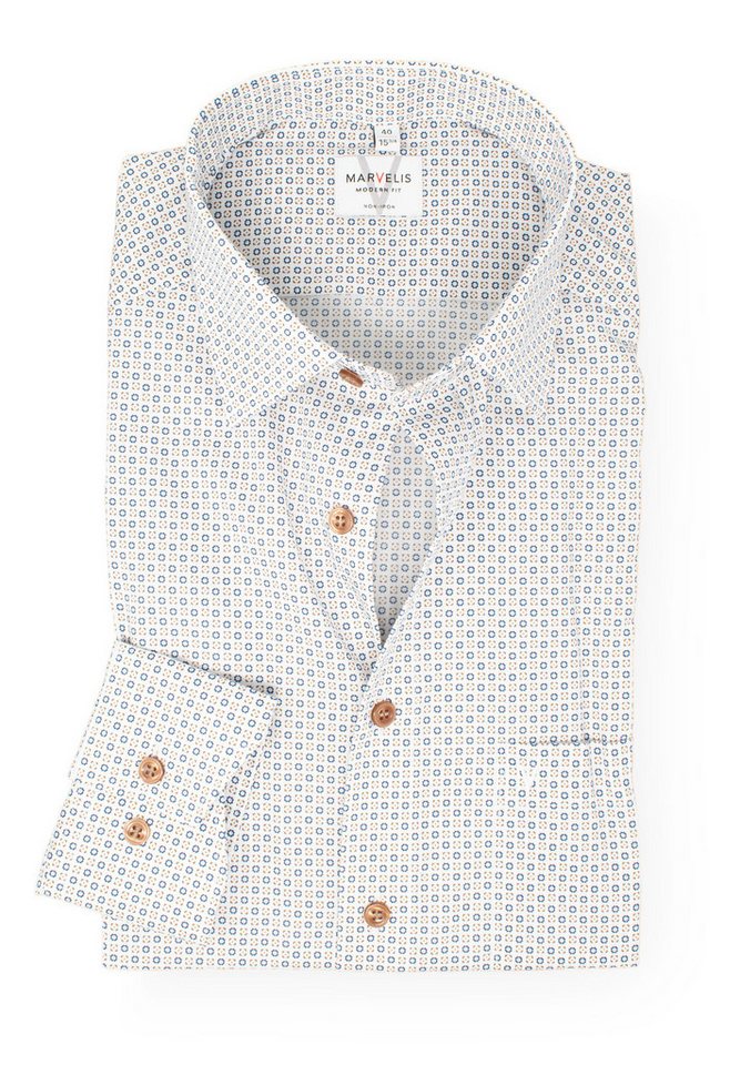 MARVELIS Businesshemd Modern Fit normale, leicht taillierte Schnittführung von MARVELIS