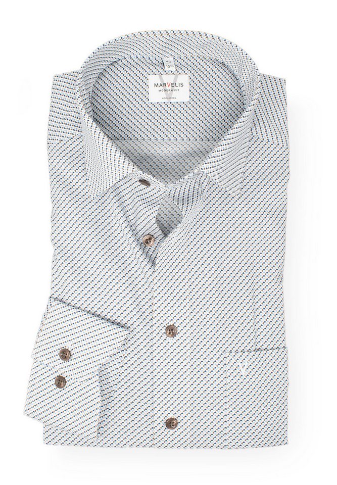 MARVELIS Businesshemd Modern Fit normale, leicht taillierte Schnittführung von MARVELIS