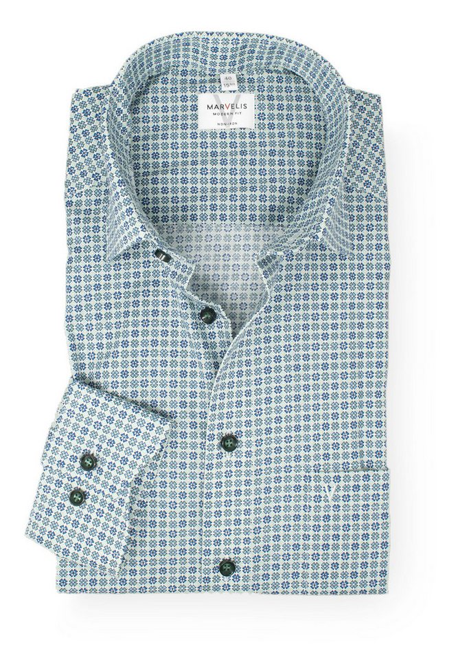 MARVELIS Businesshemd Modern Fit normale, leicht taillierte Schnittführung von MARVELIS