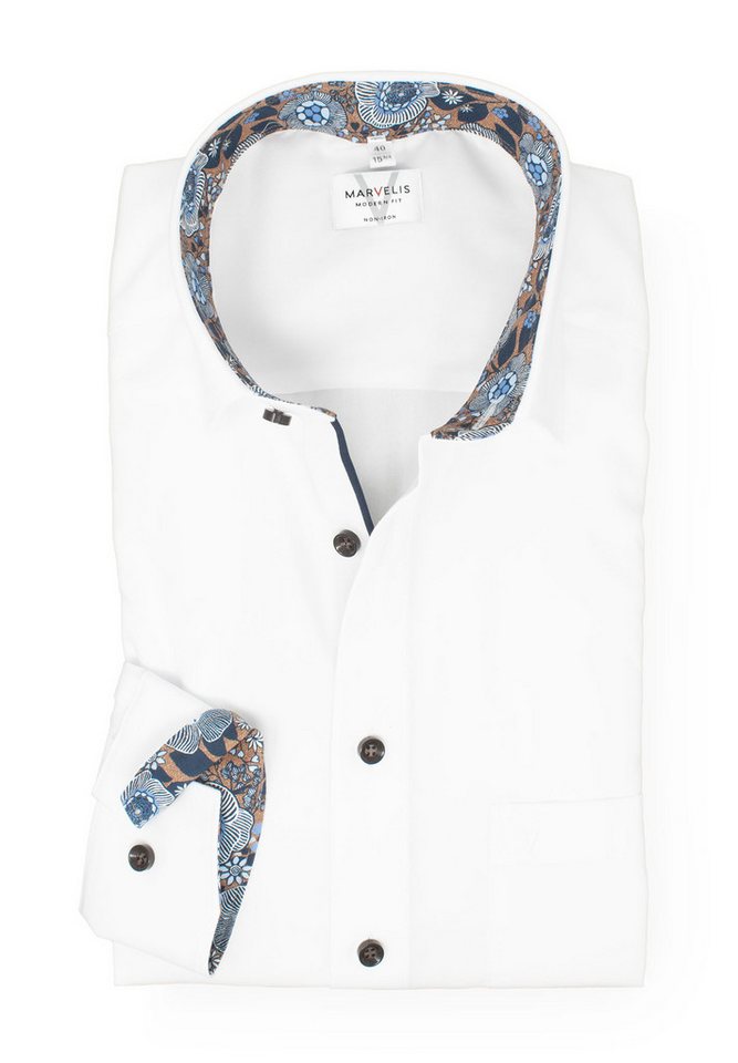 MARVELIS Businesshemd Modern Fit normale, leicht taillierte Schnittführung von MARVELIS