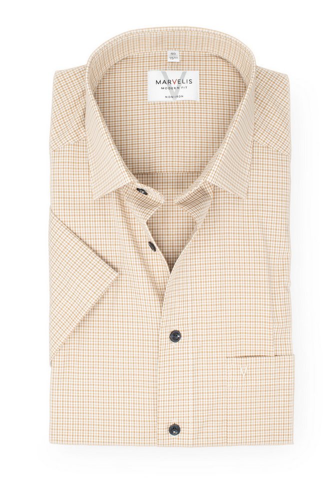 MARVELIS Kurzarmhemd Modern Fit normale, leicht taillierte Schnittführung von MARVELIS