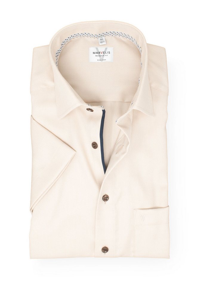 MARVELIS Kurzarmhemd Modern Fit normale, leicht taillierte Schnittführung von MARVELIS