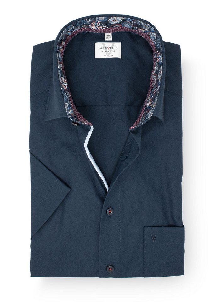 MARVELIS Kurzarmhemd Modern Fit normale, leicht taillierte Schnittführung von MARVELIS