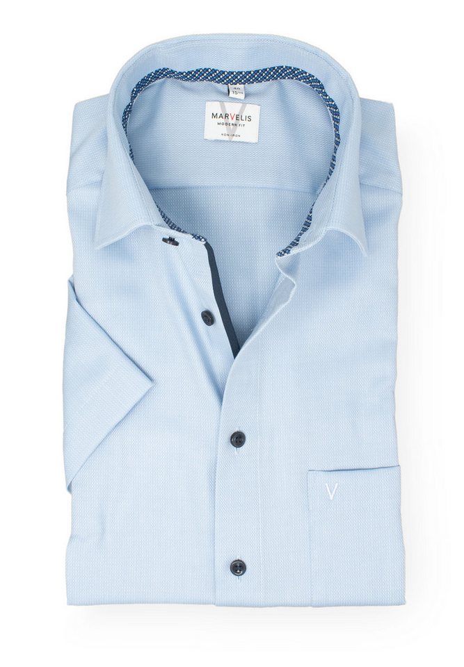 MARVELIS Kurzarmhemd Modern Fit normale, leicht taillierte Schnittführung von MARVELIS