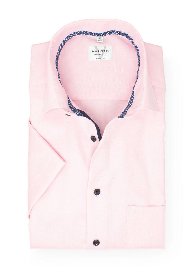 MARVELIS Kurzarmhemd Modern Fit normale, leicht taillierte Schnittführung von MARVELIS