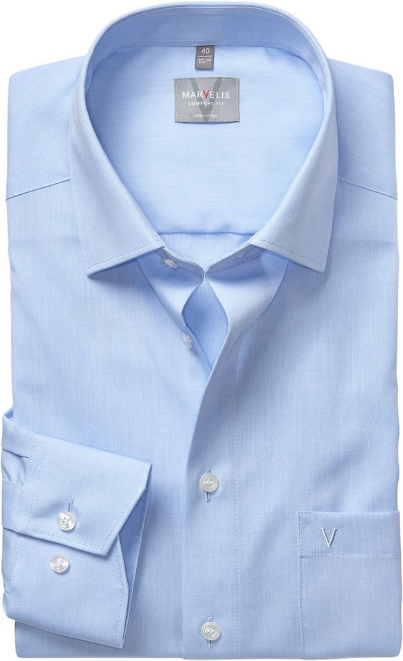 MARVELIS Langarmhemd Businesshemd, comfort fit, New-Kentkragen von MARVELIS