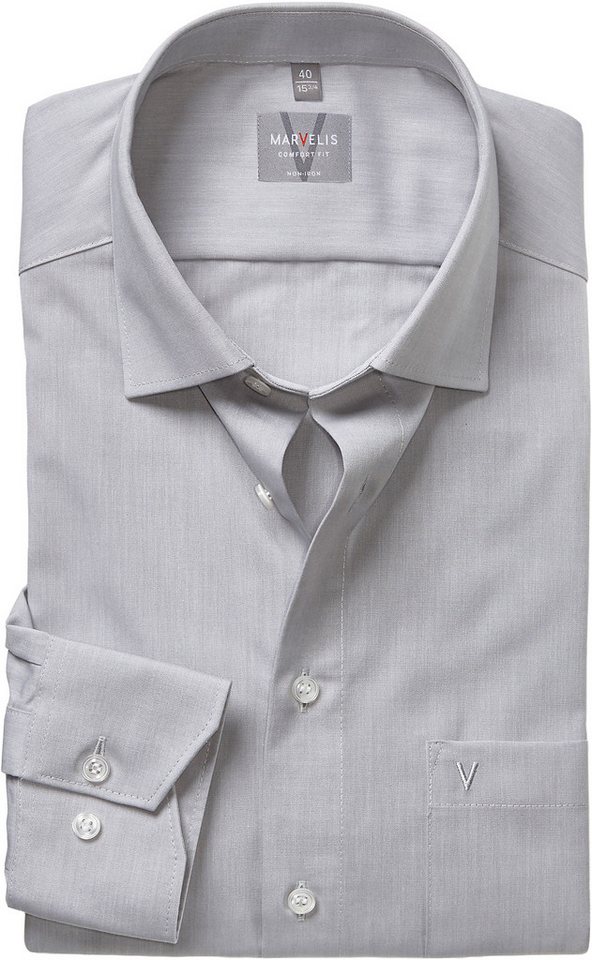MARVELIS Langarmhemd Businesshemd, comfort fit, New-Kentkragen von MARVELIS