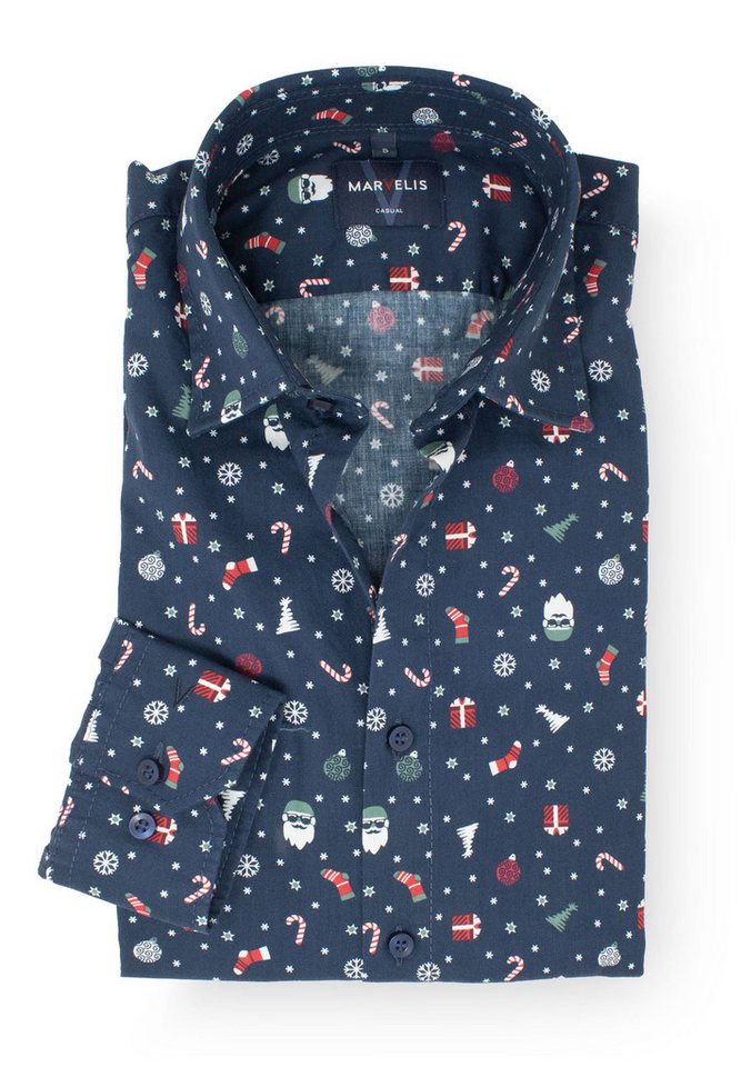 MARVELIS Langarmhemd Casual Modern Fit normale Schnittführung von MARVELIS