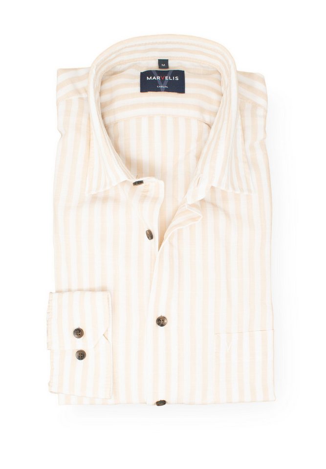MARVELIS Langarmhemd CASUAL MODERN FIT - Freizeithemd normale Schnittführung von MARVELIS