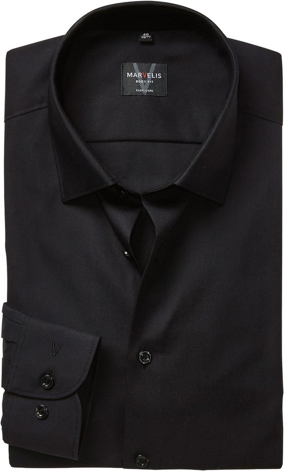 MARVELIS Langarmhemd Kentkragen, Businesshemd, körpernah von MARVELIS