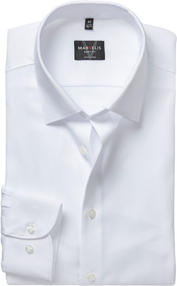 MARVELIS Langarmhemd Kentkragen, Businesshemd, körpernah von MARVELIS
