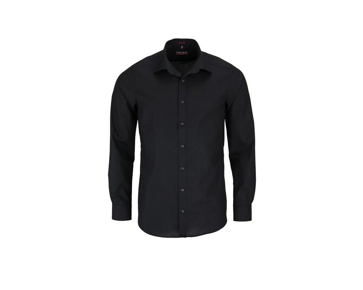 MARVELIS Langarmhemd Langarm Business Hemd für Herren in schwarz (1-tlg) von MARVELIS
