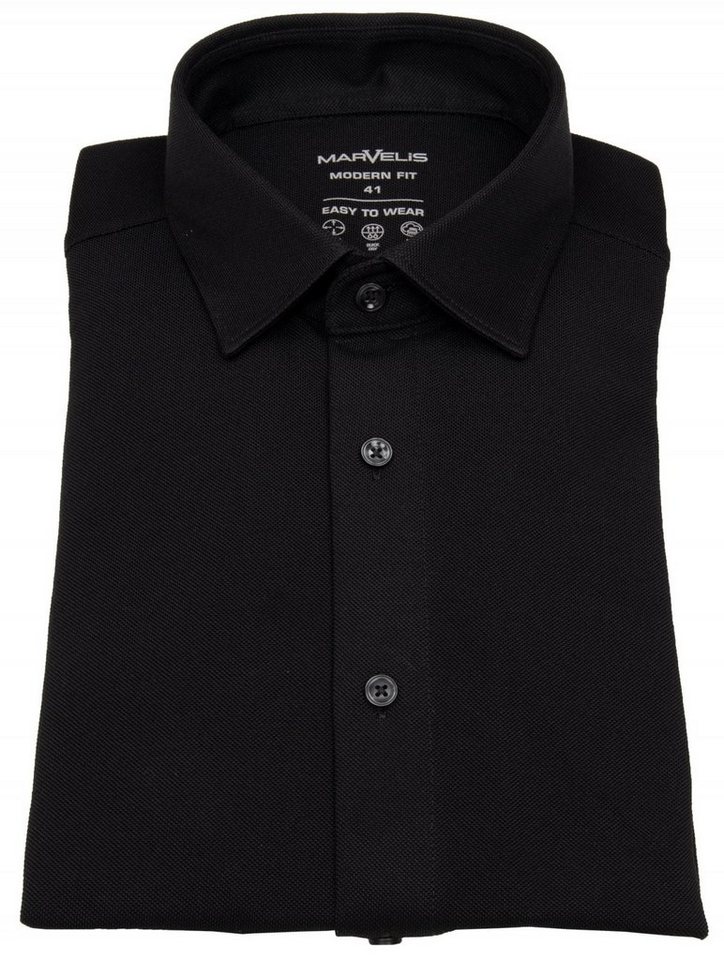 MARVELIS Langarmhemd Modern Fit leicht tailliert Kentkragen von MARVELIS