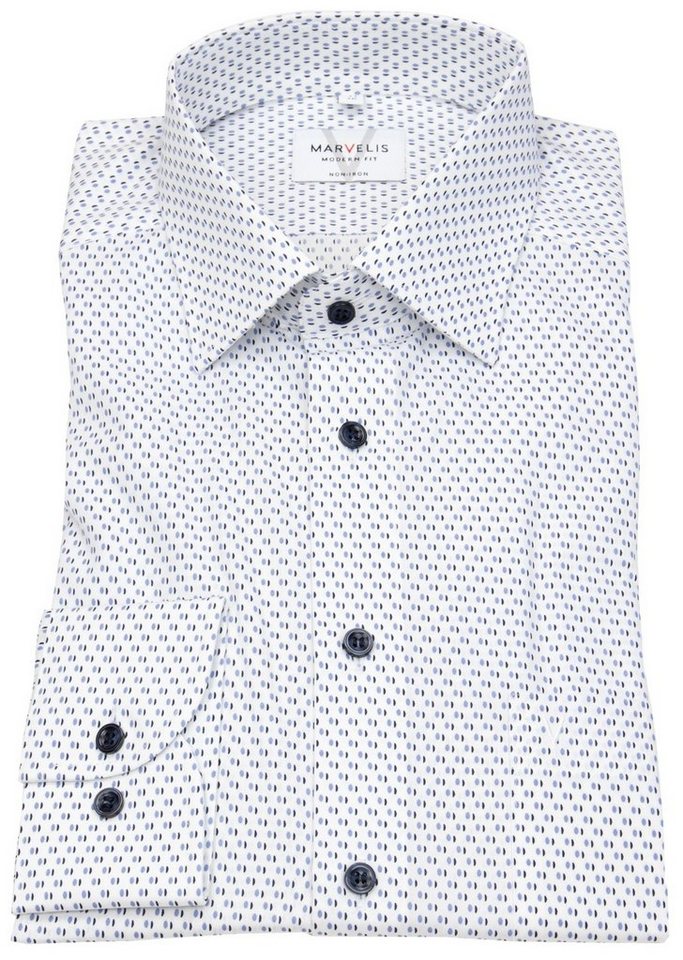 MARVELIS Langarmhemd Modern Fit leicht tailliert bügelfrei Kentkragen MARVELIS Langarmhemd Modern Fit leicht tailliert bügelfrei Kentkragen von MARVELIS