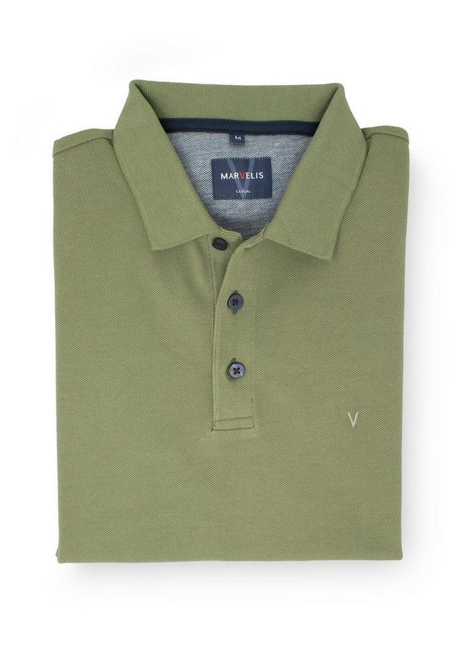 MARVELIS Poloshirt Poloshirt - Piqué - Einfarbig - Khaki von MARVELIS