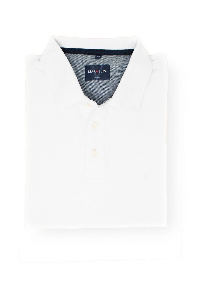 MARVELIS Poloshirt Poloshirt - Piqué - Einfarbig - Weiß von MARVELIS