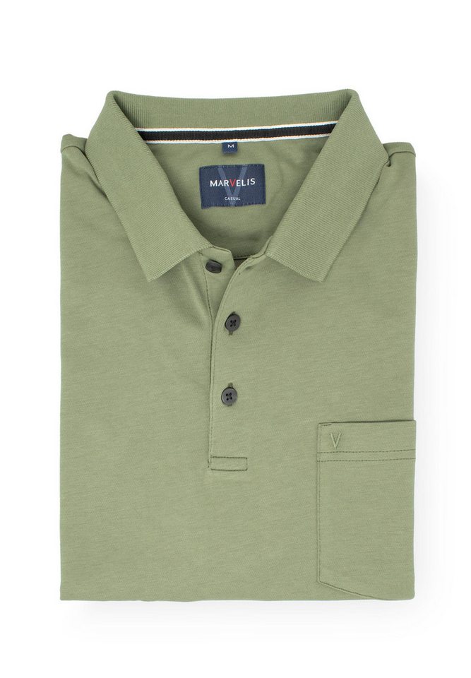 MARVELIS Poloshirt Poloshirt - Quick Dry - Einfarbig - Olive Quick Dry von MARVELIS