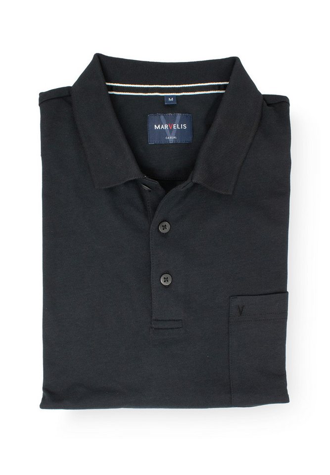 MARVELIS Poloshirt Poloshirt - Quick Dry - Einfarbig - Schwarz Quick Dry von MARVELIS
