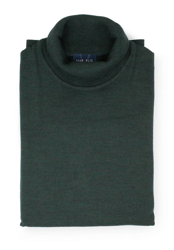 MARVELIS Rollkragenpullover Rollkragenpullover - Casual Fit - Einfarbig - Dunkelgrün von MARVELIS