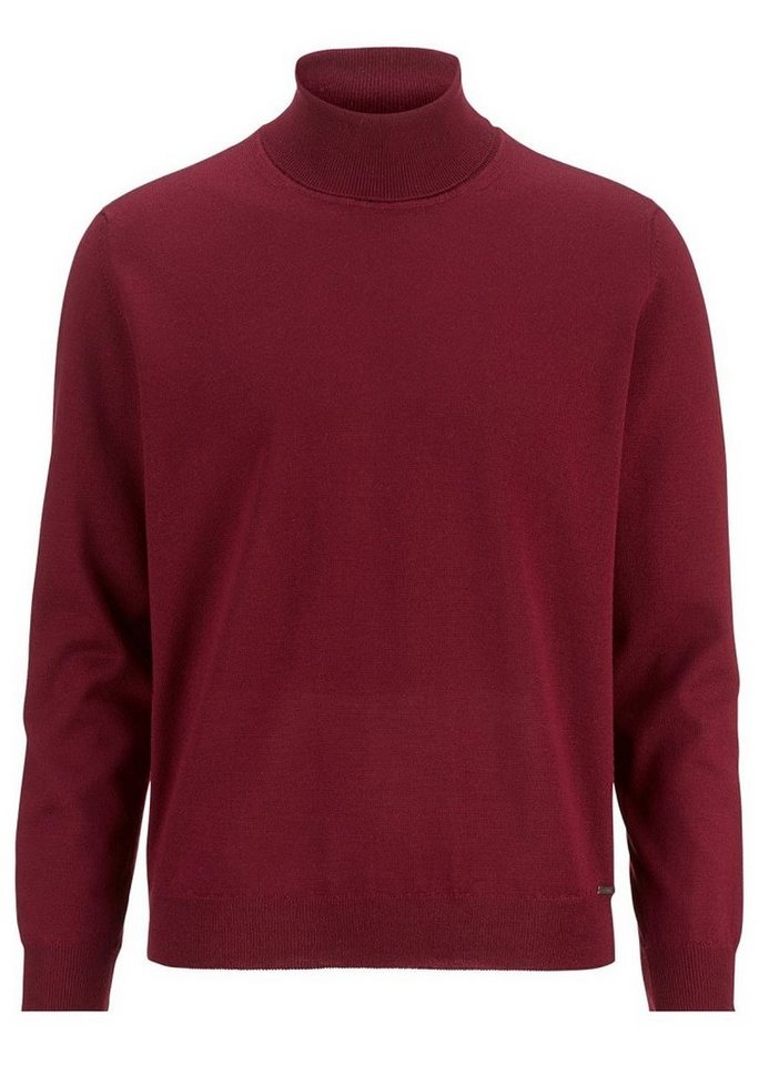 MARVELIS Rollkragenpullover Rollkragenpullover - Casual Fit - Merino - Einfarbig - Bordeaux (1-tlg) von MARVELIS