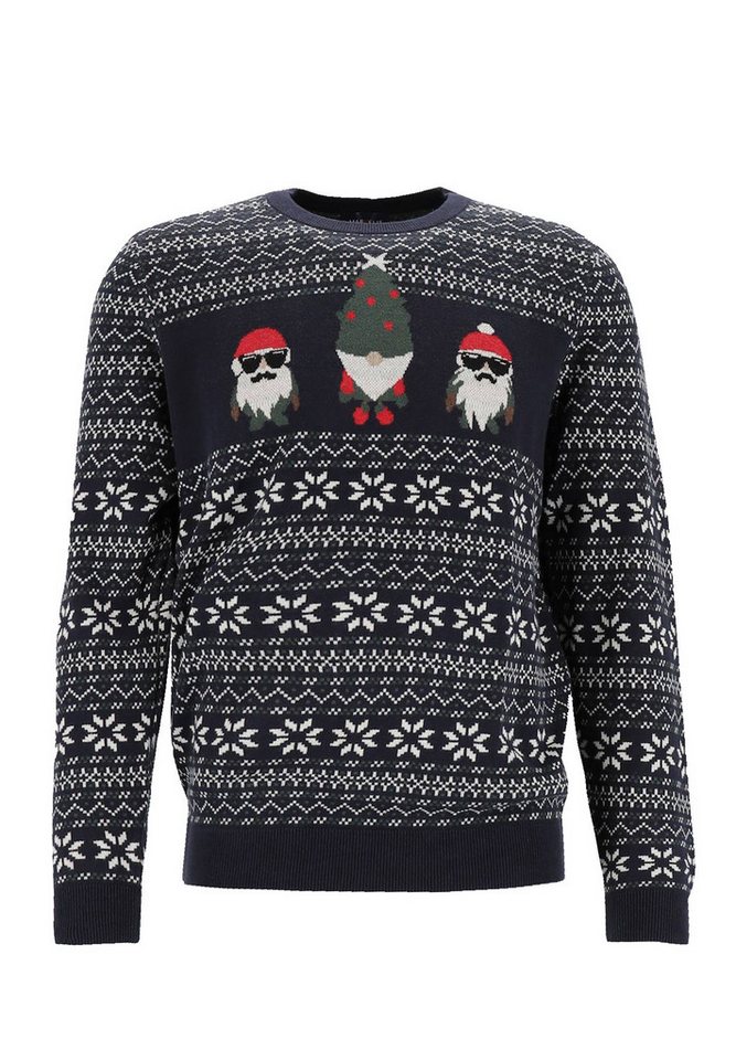 MARVELIS Rundhalspullover Pullover - Casual Fit - Rundhals - Weihnachten - Dunkelblau MARVELIS Rundhalspullover Pullover - Casual Fit - Rundhals - Weihnachten - Dunkelblau von MARVELIS