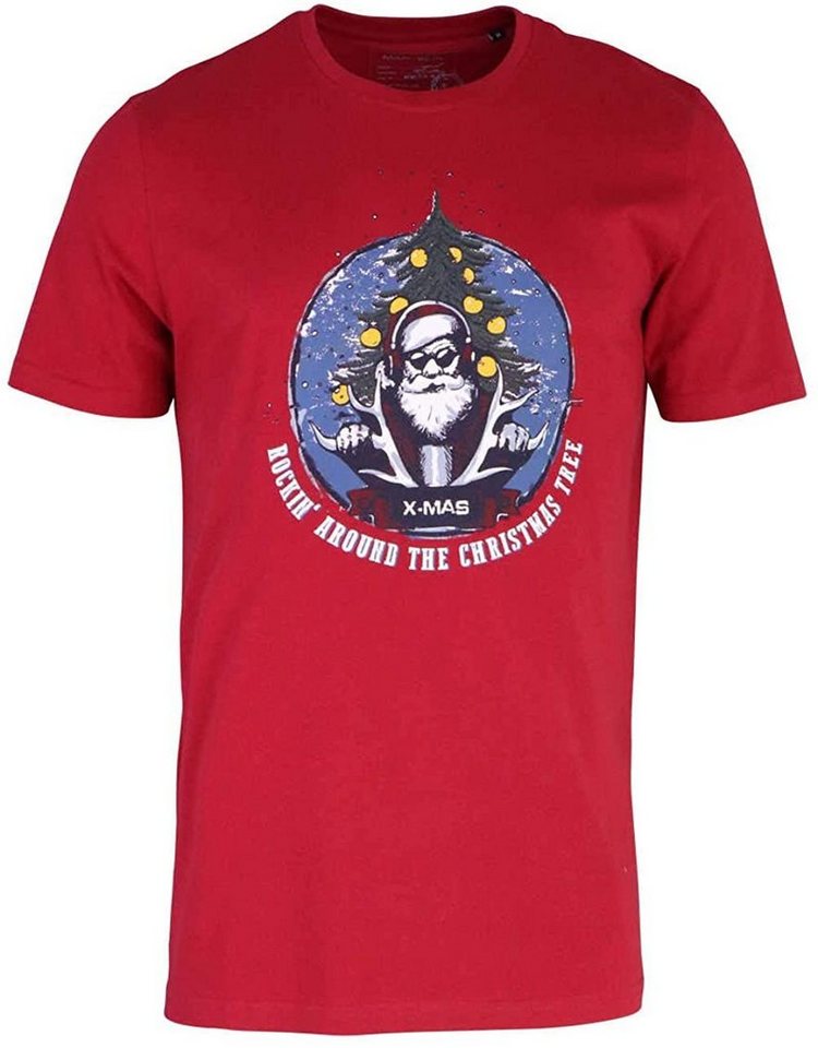 MARVELIS T-Shirt T-Shirt - Casual Fit - Print - Rot gedrucktes Weihnachtsmotiv von MARVELIS