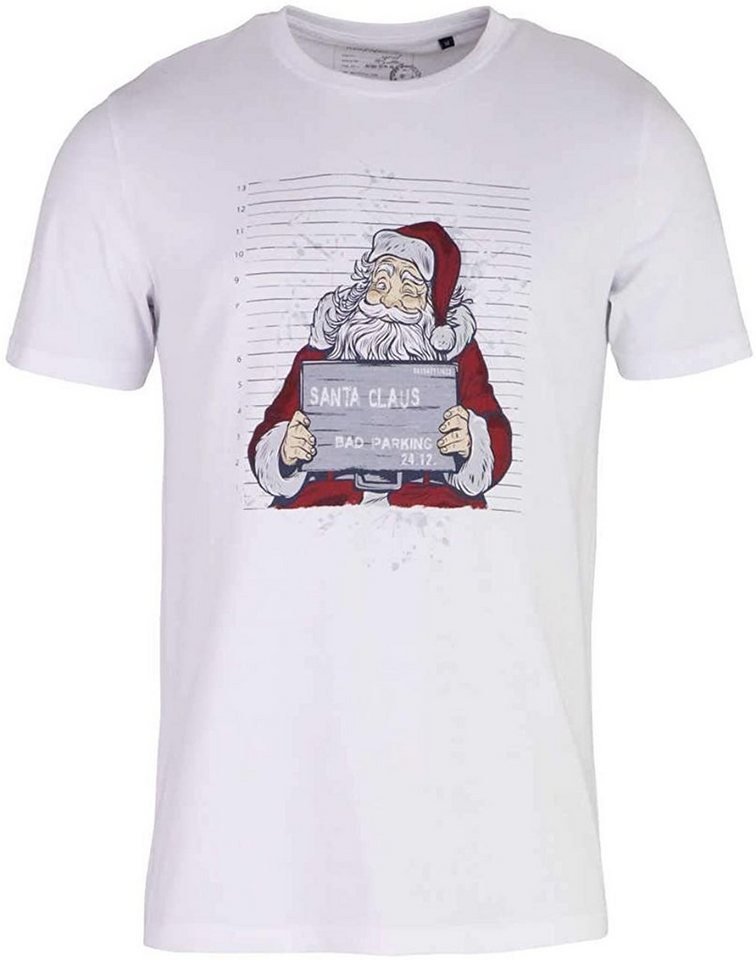 MARVELIS T-Shirt T-Shirt - Casual Fit - Print - Weiß gedrucktes Weihnachtsmotiv von MARVELIS