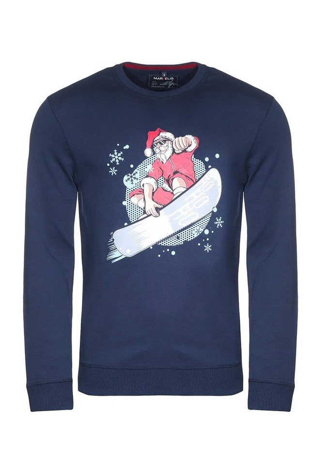 MARVELIS Weihnachtssweatshirt Sweatshirt - Casual Fit - Langarm - Weihnachtsprint - Dunkelblau MARVELIS Weihnachtssweatshirt Sweatshirt - Casual Fit - Langarm - Weihnachtsprint - Dunkelblau von MARVELIS