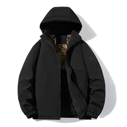 Damen-Wintermantel mit Kapuze, warm, übergroß, Pufferjacke, Kapuzenpullover, Mäntel, wasserdichte Skijacken, Regenmantel (Color : Black, Size : 6XL) von MARXAN