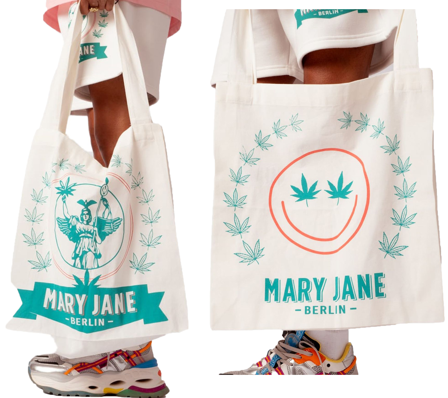 MARY JANE BERLIN Bag Einkaufs-Tasche aus Baumwolle Stoff-Beutel mit Smiley oder Statuen-Print 2406-4-BG Weiß MARY JANE BERLIN Bag Einkaufs-Tasche aus Baumwolle Stoff-Beutel mit Smiley oder Statuen-Print 2406-4-BG Weiß von MARY JANE BERLIN
