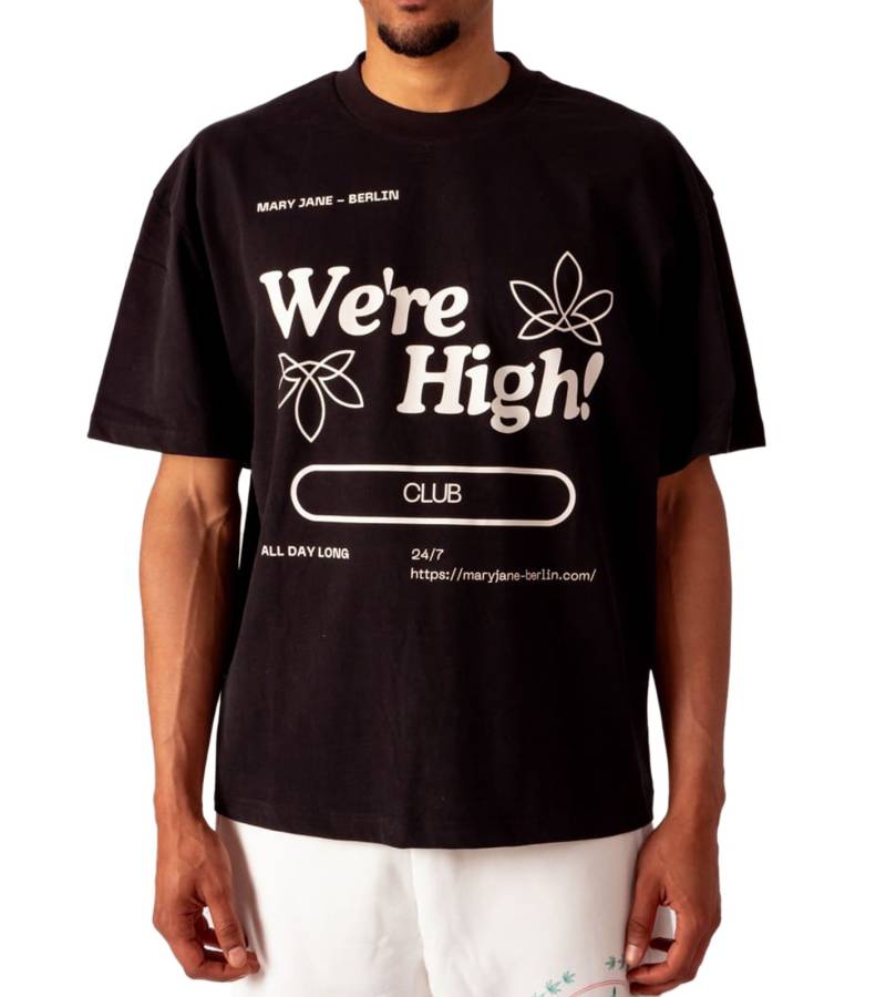 MARY JANE BERLIN Herren T-Shirt Baumwoll-Shirt Kurzarm-Shirt Oversized-Fit 2406-4-T2-05 Schwarz von MARY JANE BERLIN