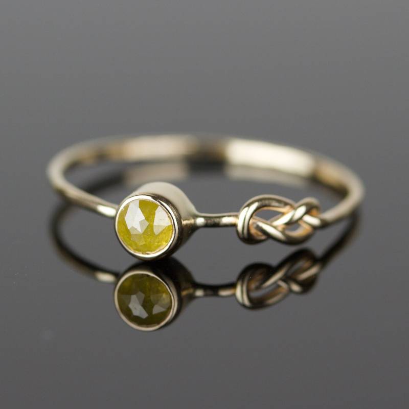 Gelber Diamant Infinity Ring - Solid 14K Weiß Gelb Oder Rose Gold von MARYJOHN