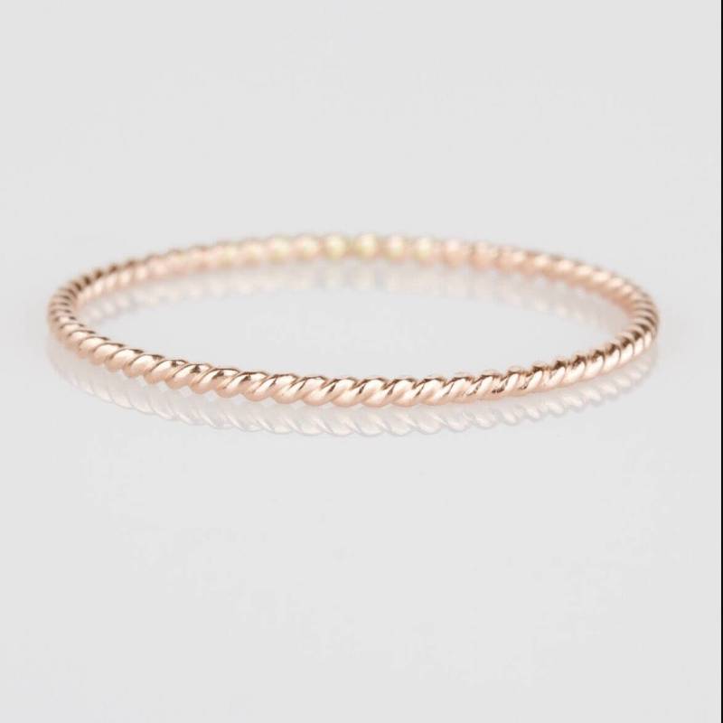 Solid Gold Seil-Band | Rose Seil Ring Drehring Stapelring Verstellbar Solid Gold Seil-Band | Rose Seil Ring Drehring Stapelring Verstellbar von MARYJOHN