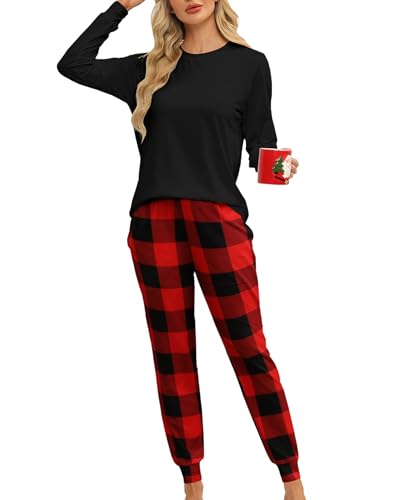 MARZXIN Schlafanzug Damen Langarm Pyjama Set Nachtwäsche Loungewear Zweiteiliger Sleepwear Hausanzug von MARZXIN