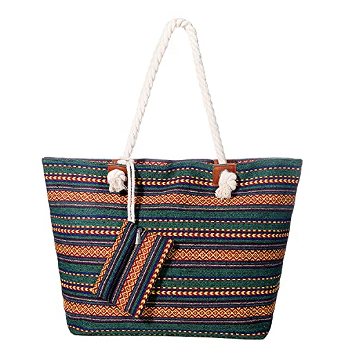 MASADA Badetasche XXL Familie Strandtasche Damen Beach bag groß mit Reißverschluss - Ethno Look von MASADA